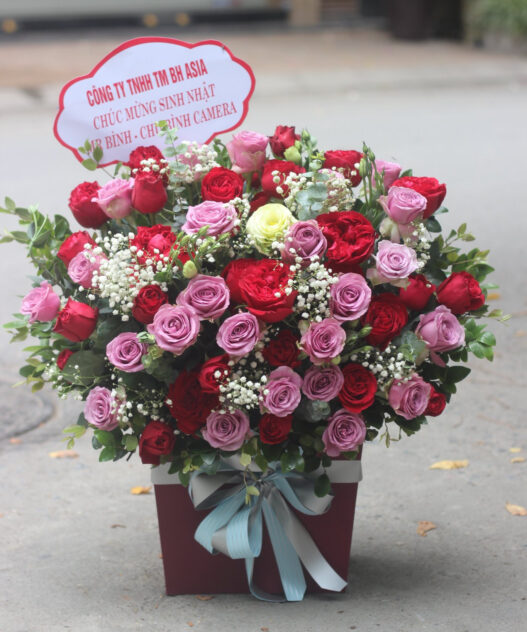 Giỏ Hồng Chúc Mừng