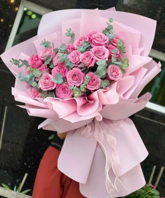 Bó Hoa Hồng Tím Đẹp Sang Trọng